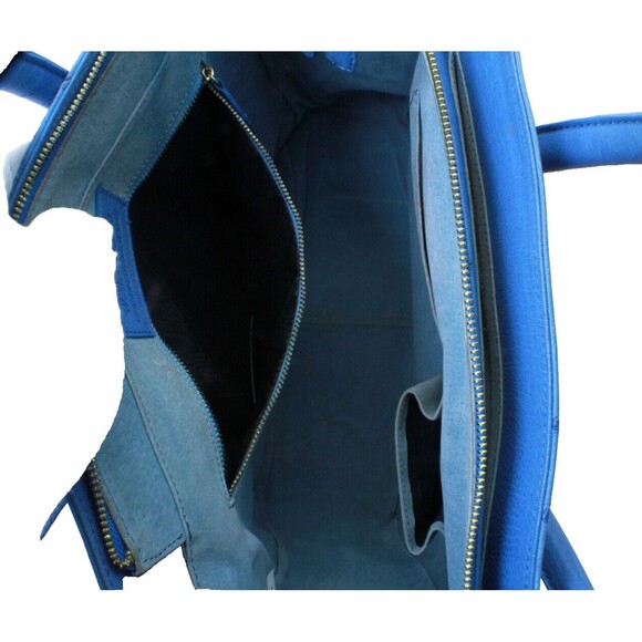 🔥 WH Petronela Blue Ostrich Handbag with Dust Bag - Luxurious Exotic Leather 🔥 - Picture 15 of 16